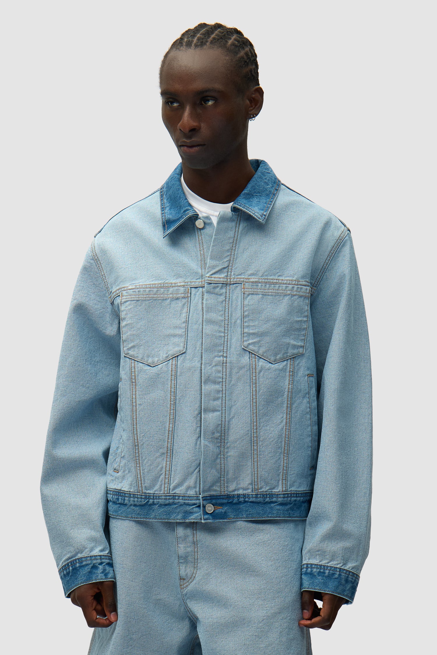 Denim Inside/Out Jacket - Denim Bleach - Image 3