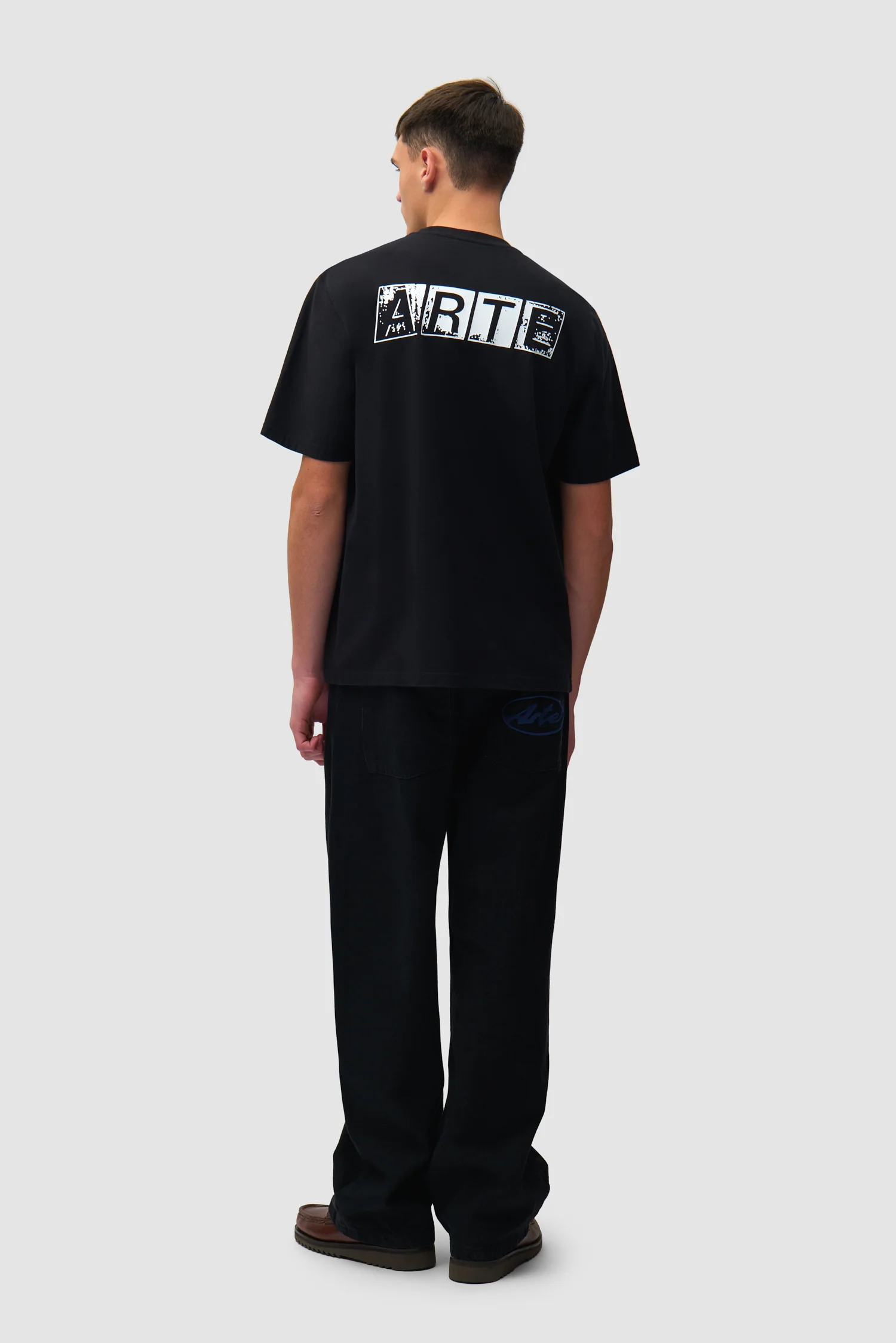 Faded Back Print T-shirt - Black - Image 5