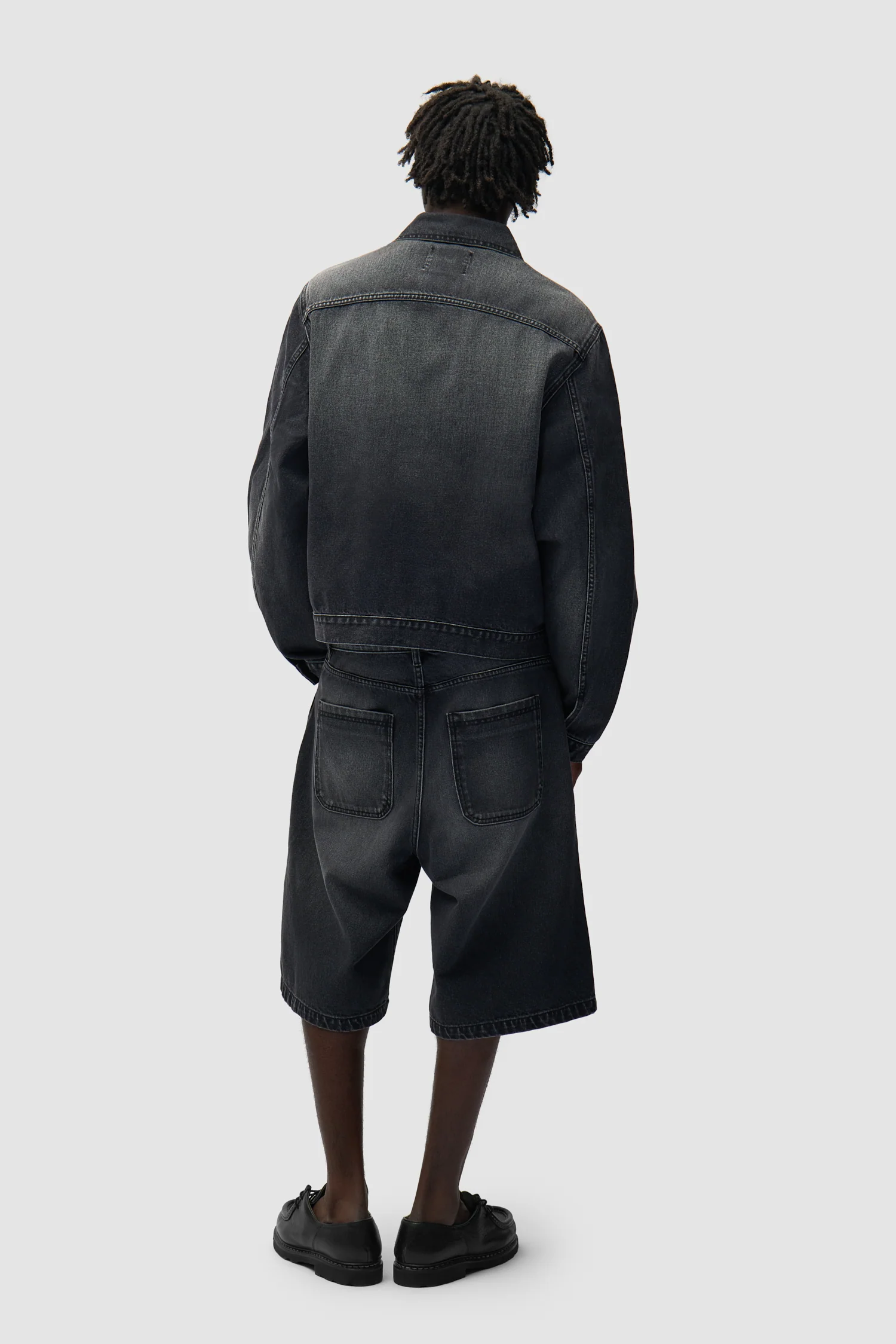 Fold Pocket Denim Jacket - Fade Black - Image 6