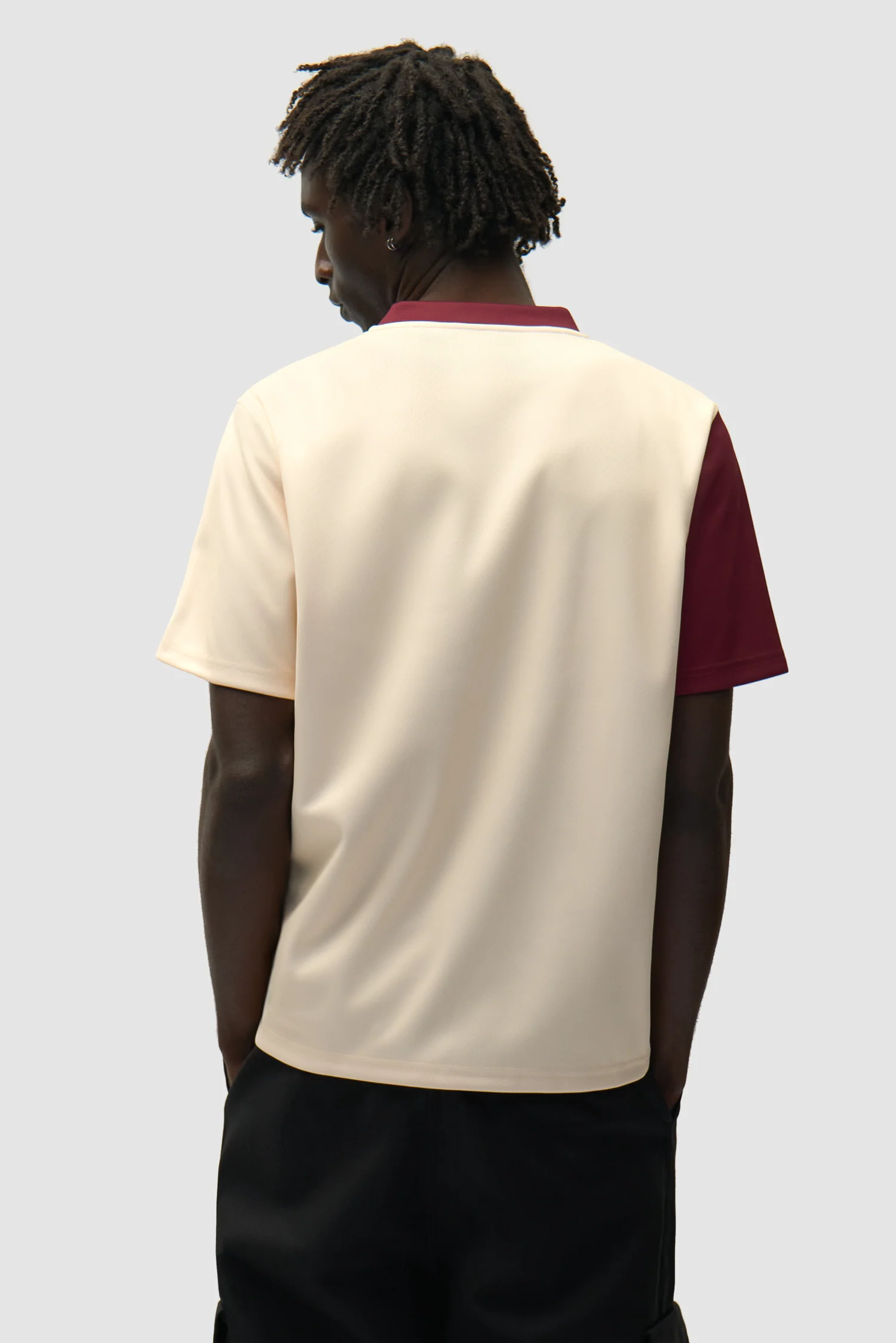 Football T-shirt - Bordeaux/Cream - Image 3