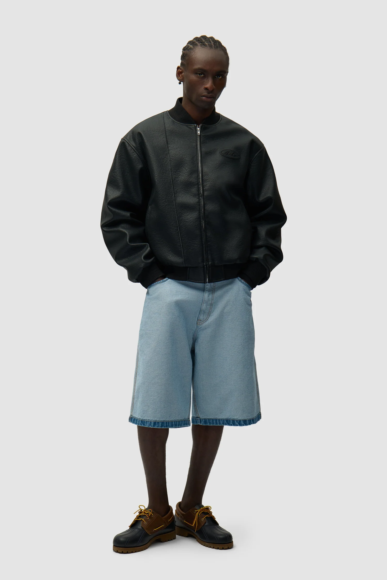 Leather Varsity Jacket - Black - Image 6