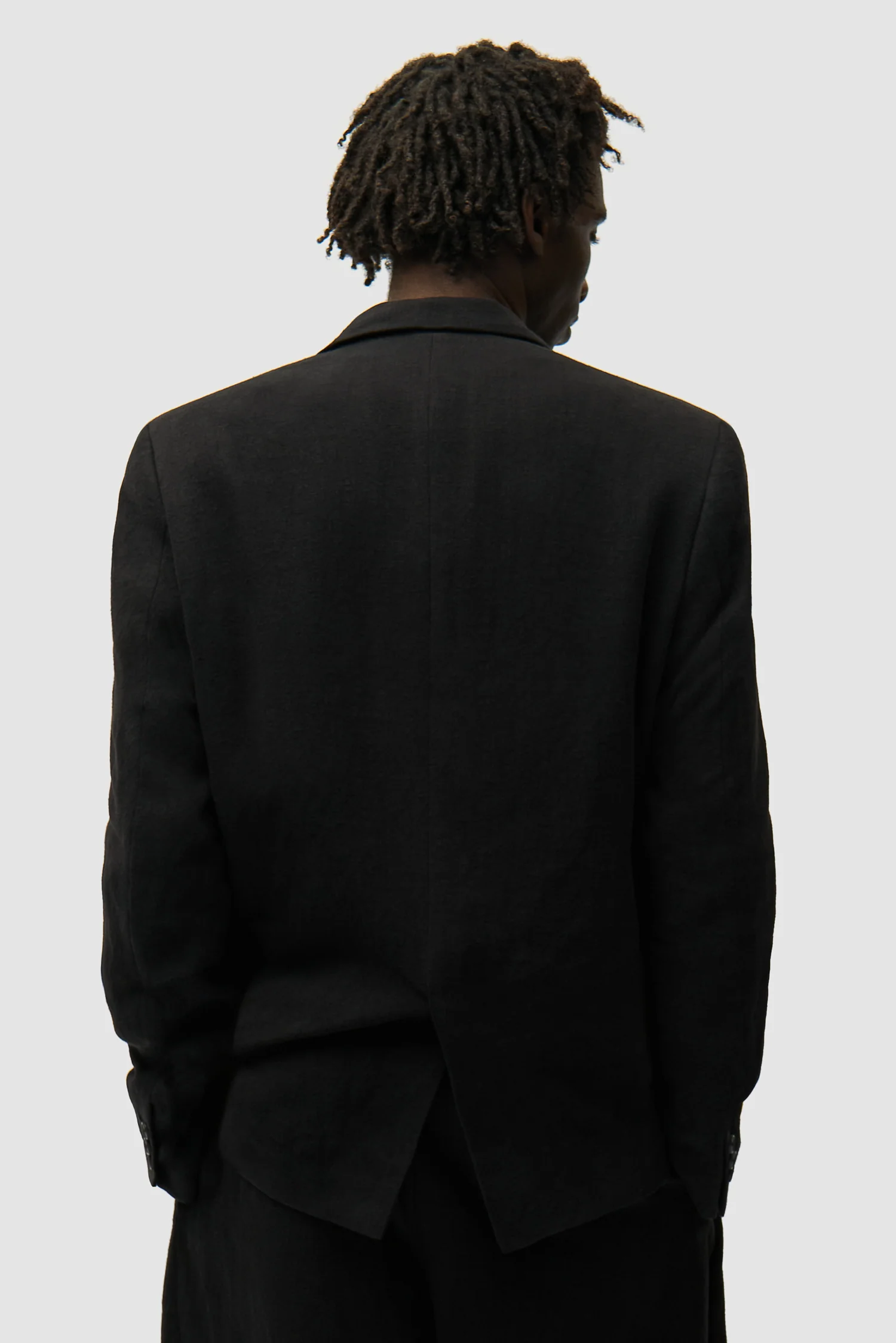 Linen Suit Jacket - Black - Image 3