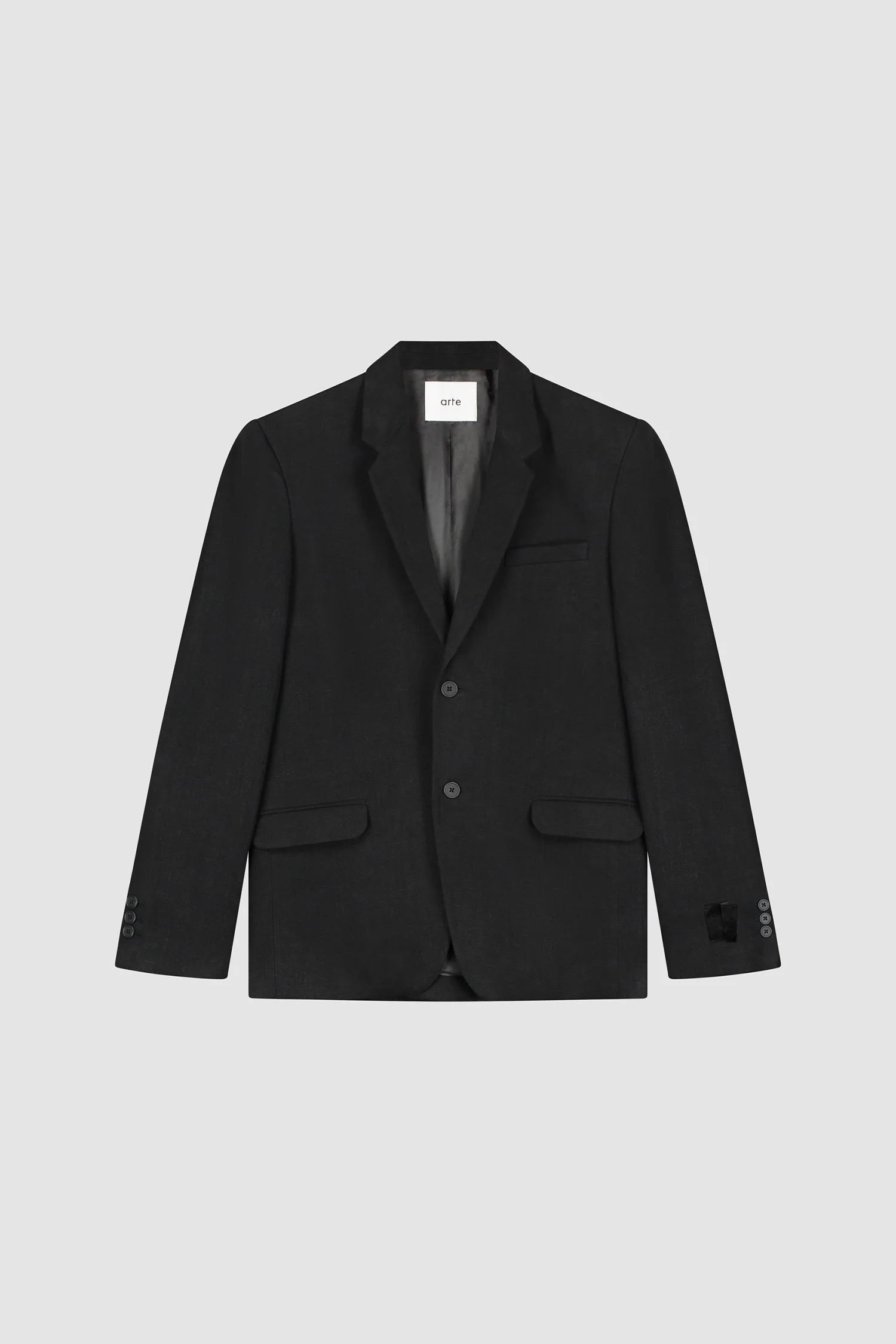 Linen Suit Jacket - Black - Image 9