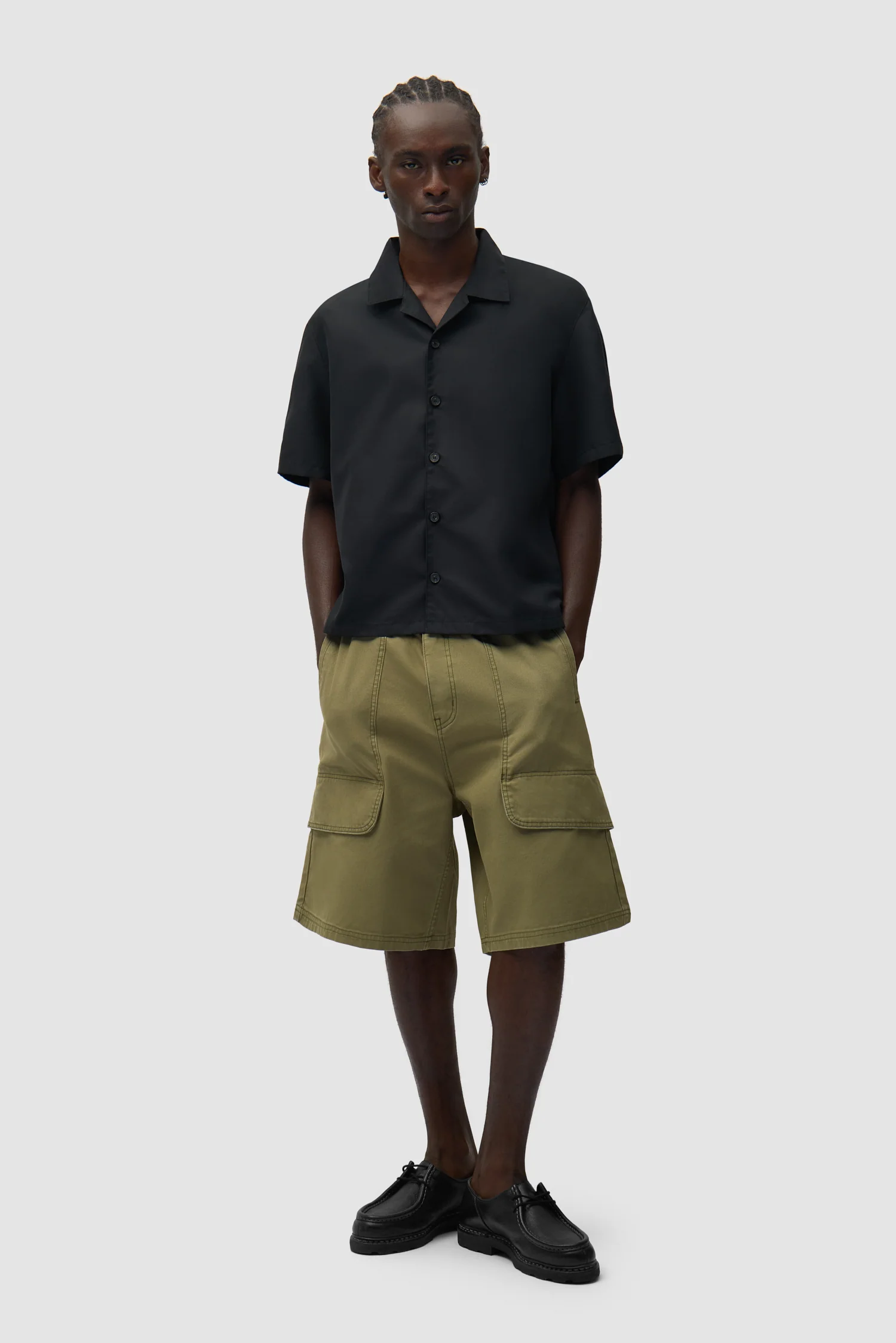 Nylon Linen Shirt - Black - Image 4