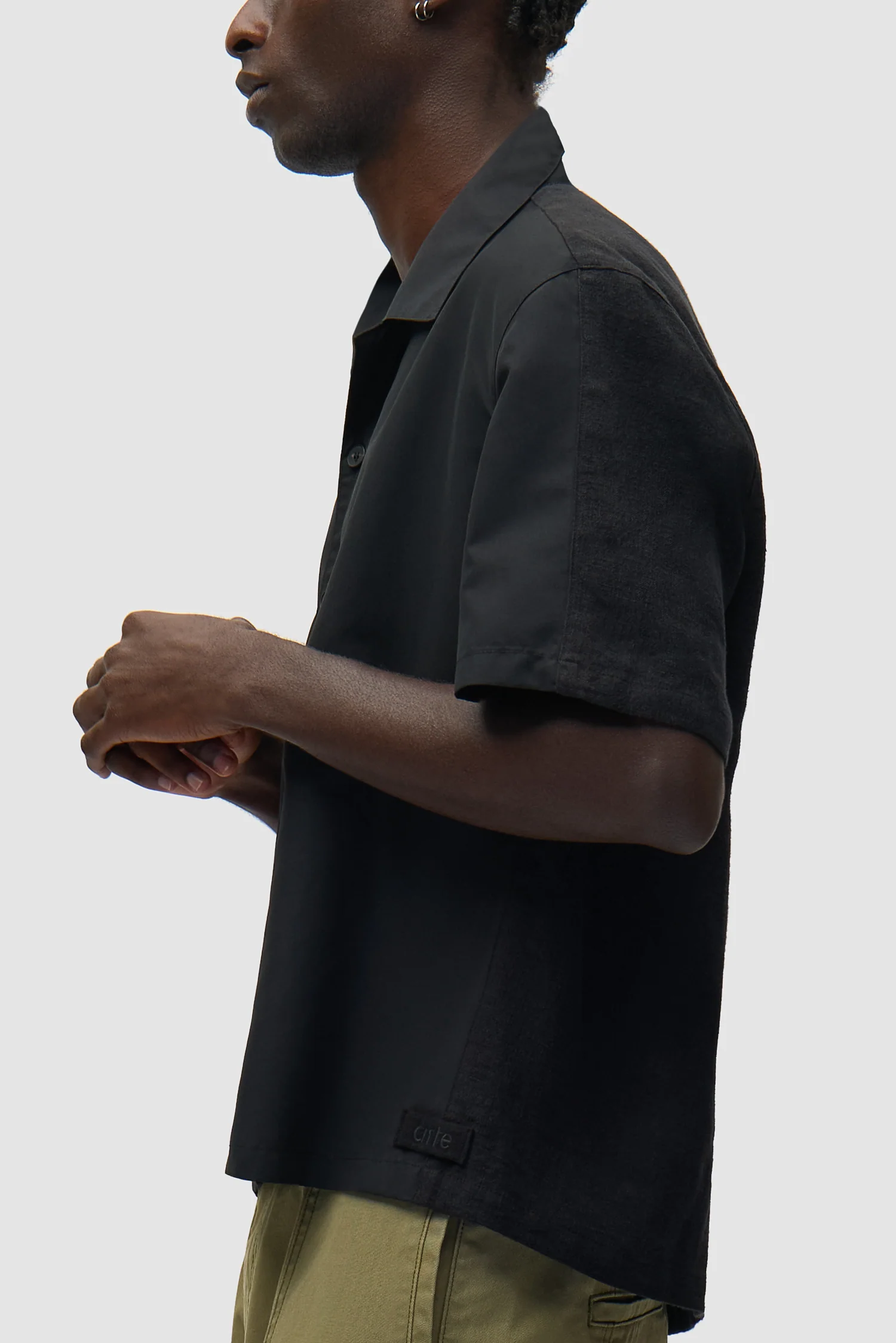 Nylon Linen Shirt - Black - Image 8