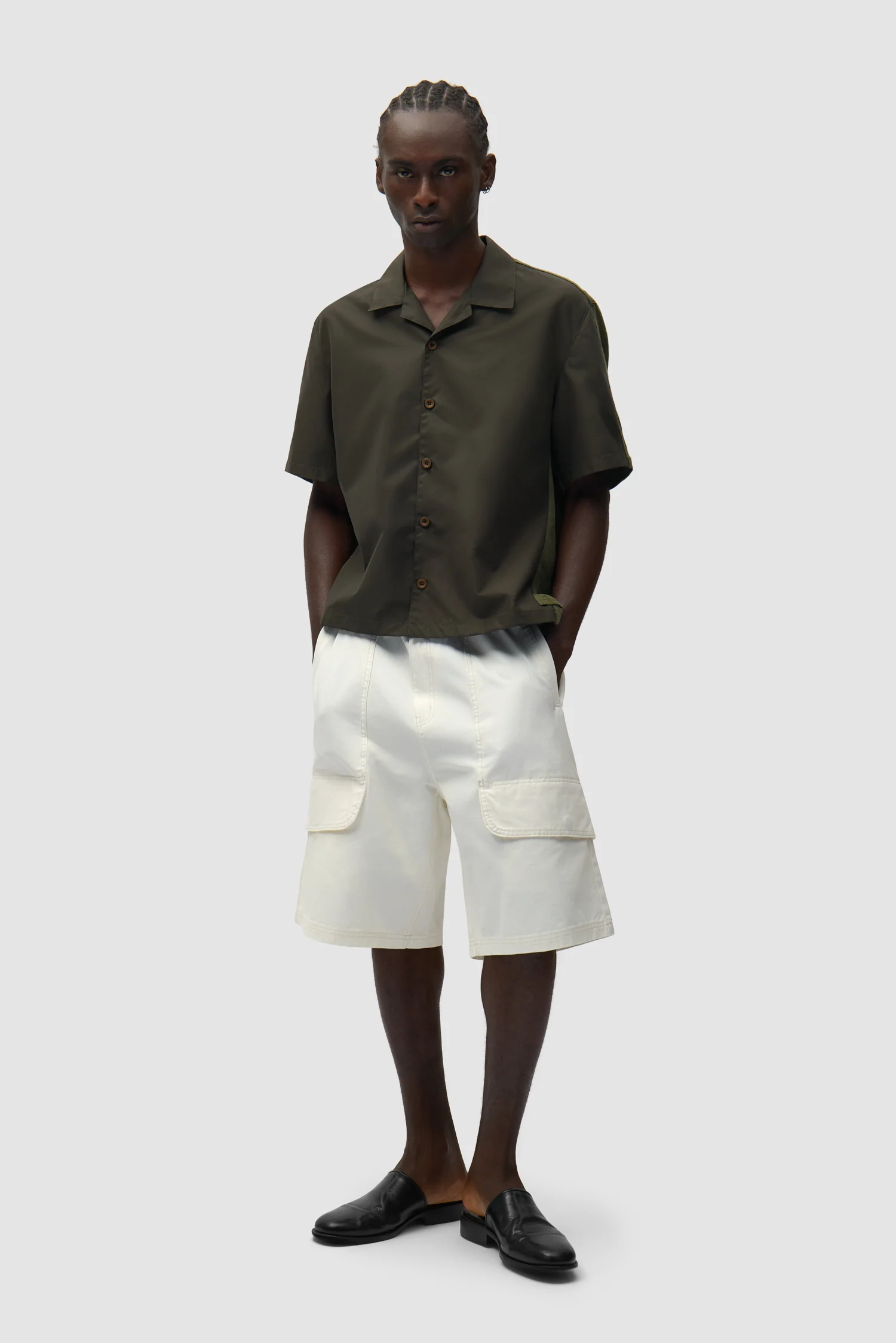 Nylon Linen Shirt - Green - Image 4