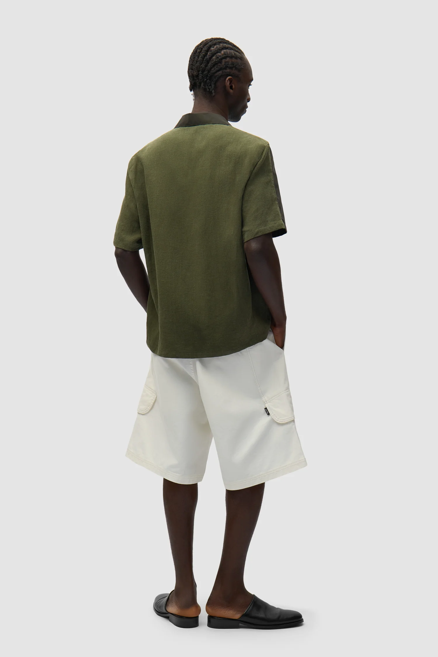 Nylon Linen Shirt - Green - Image 6