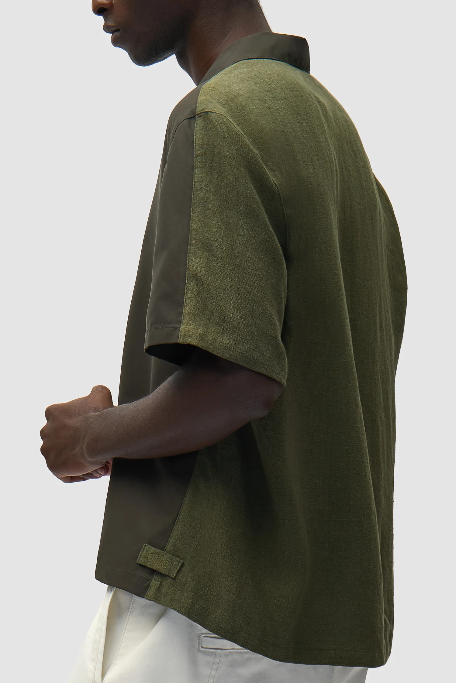 Nylon Linen Shirt - Green - Image 8