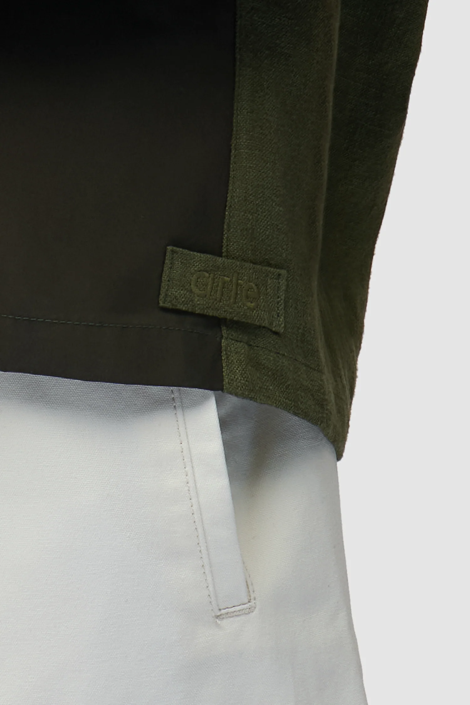 Nylon Linen Shirt - Green - Image 9