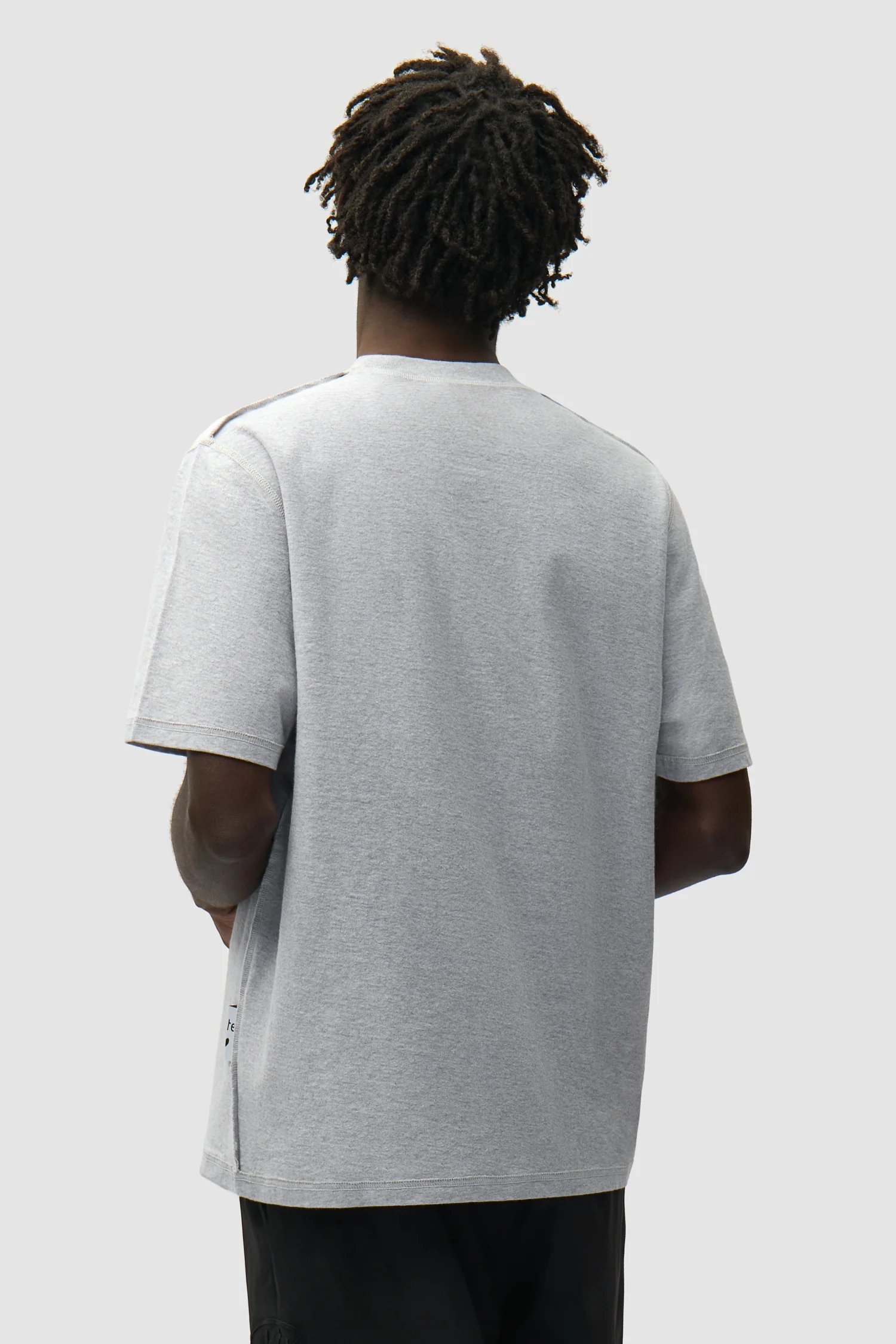 Reversible label T-shirt - Grey - Image 3