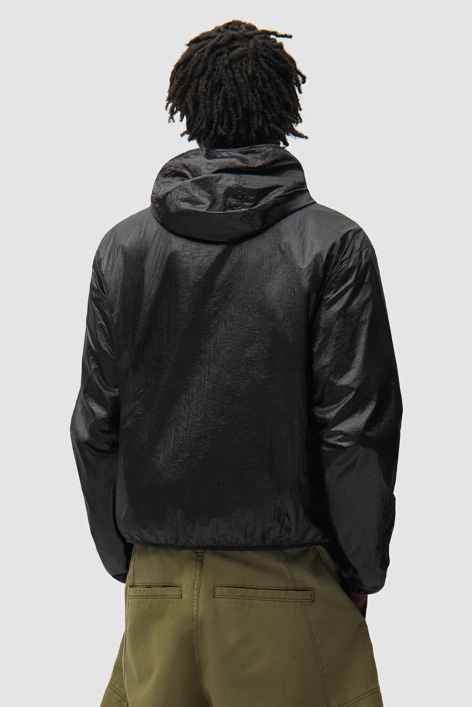 Shiny Nylon Jacket - Black - Image 3