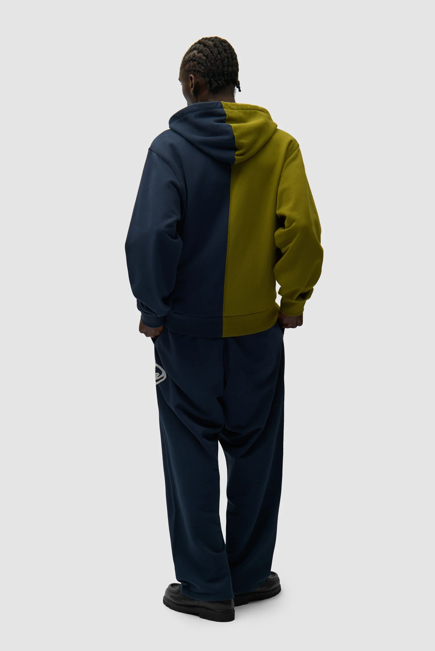 Split Patch Zip Hoodie - Green/Navy - Image 6