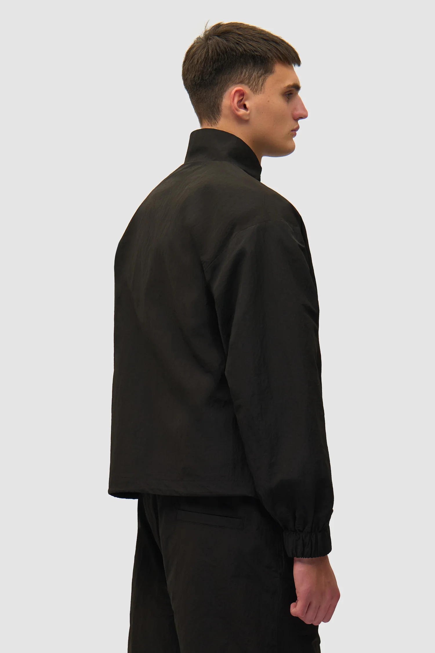 Squared Track Jacket - Black - Image 3